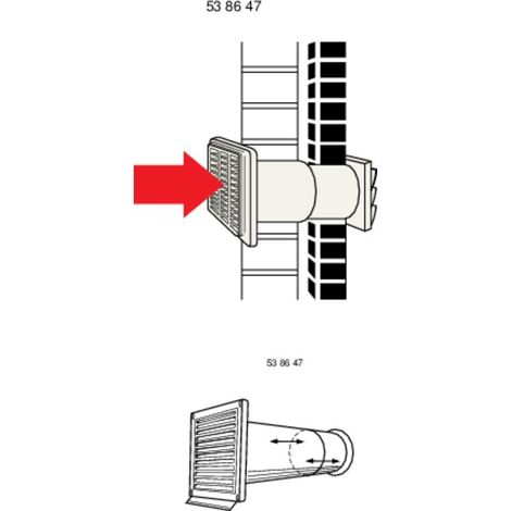 Wallair N37825 condotto di aerazione diametro 12,5 cm regolabile