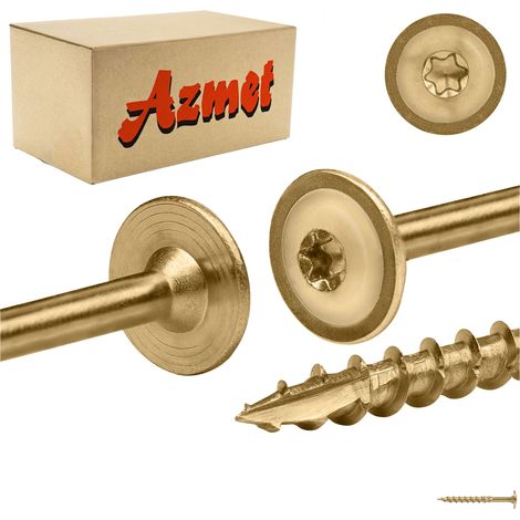 Vis à bois 6x60 - 200 pièces - Tête plate Torx - Résistantes et durables - Idéales pour le bricolage (1/5)