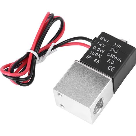 12V DC 1/4" 2-Wege-Magnetventil aus Aluminium, normalerweise geschlossen (1/5)