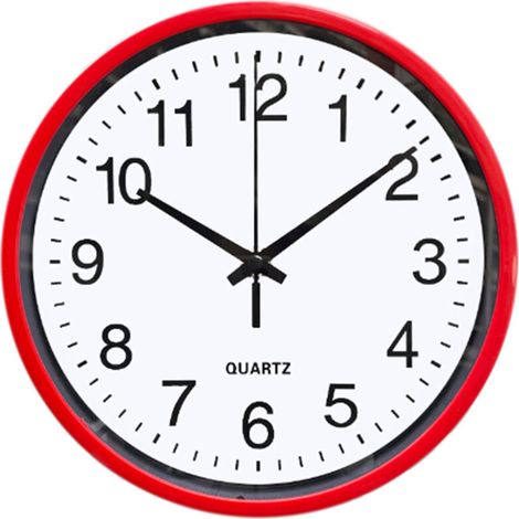 Horloge Murale Silencieuse Moderne 8 Pouces, Design Rouge pour Cuisine, Chambre, Bureau - Précise et Décorative (1/5)