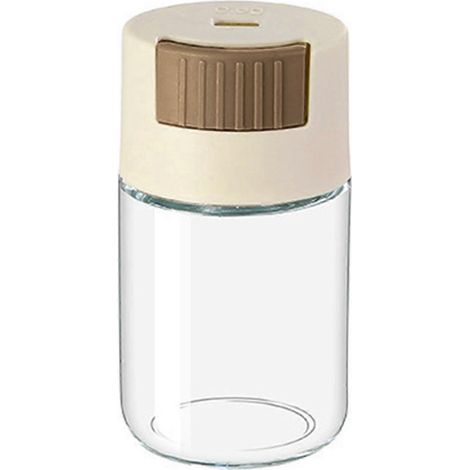Salière en verre avec joint étanche à l'humidité, remplissage facile, design transparent, qualité alimentaire (1/5)