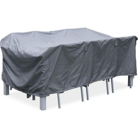 Bâche de protection rectangulaire 202x124cm gris anthracite - Housse imperméable en polyester PA pour table de jardin Philadelphie ou Capua 180 (1/5)