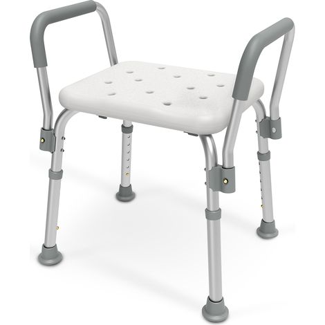 EMKE Siège de douche Réglable en hauteur 6 positions Accoudoir amovibles Charge max. 136 Kg (1/5)