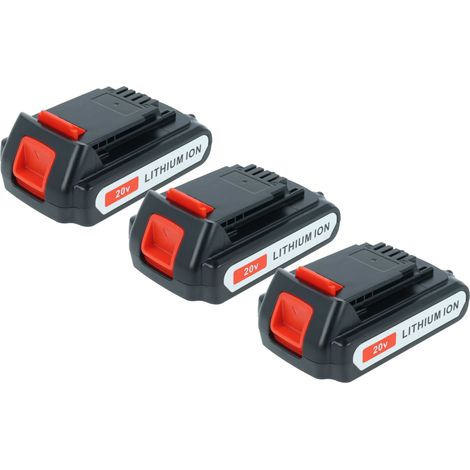 vhbw 3x Akku Ersatz für Stanley FMC687L für Werkzeug (2000 mAh, Li-Ion, 20 V) (1/4)