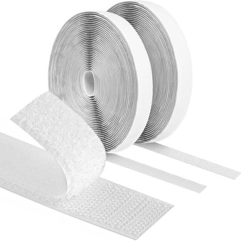 Nastro adesivo resistente con gancio e passante da 10 m x 20 mm per uso domestico, adesivo antigraffio bifacciale, per uso domestico, fai da te, artigianato e installazione di cornici. (1/4)