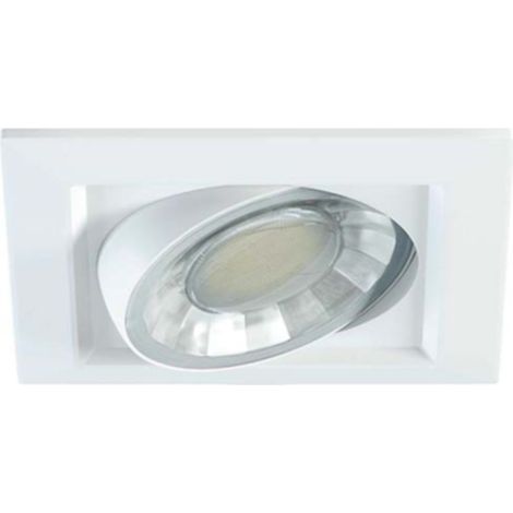 Spot Encastré Led Compac Sq 8W, Orientable À 90°, Interrupteur, Température 2700K/3000K/4000K, Ip44, Carré, Blanc Mat - Beneito & Faure (1/5)
