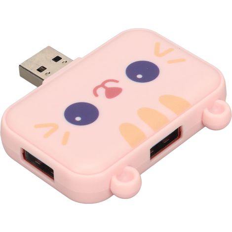 Pinkfarbener 3-in-1-USB-Hub für Laptops mit USB 3.0-, USB 2.0-Anschlüssen und Maus-/Tastaturanschluss (1/5)