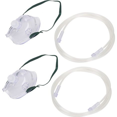 Écran facial jetable ajusté, masque buccal oxygène avec tube, usage domestique, adulte, protection respiratoire étanche (1/5)