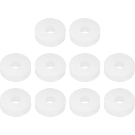 Silicone Caoutchouc Plat Rondelle, 10 pcs 0,71" OD x 0,24" ID x 0,2" Épaisseur Étanchéité O Bague Eau Tuyau Joint Assortiment Trousse Chaleur Résistant Rondelle, Blanc (1/5)