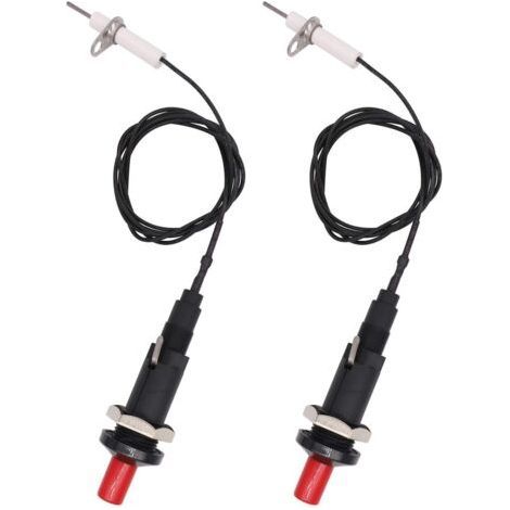 Lot de 2 briquets de cuisine avec bouton poussoir étoile Piezo Spark avec câble de résistance 200 degrés et longueur de 1 mètre (1/5)