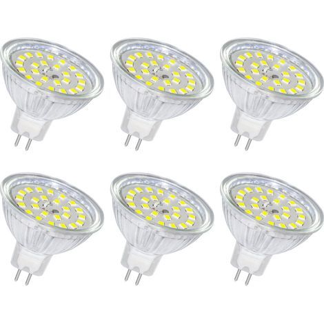 MR16 Ampoule GU5.3 LED 12V 5W Blanc Froid 6000K, 500LM Non Dimmable, Equivalent à 50W Halogène, Ampoule Spot LED MR16 GU5.3 pour Plafonnier, Éclairage Paysager, 6 pièces [Classe énergétique F] (1/5)