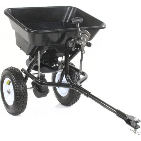 Épandeur rotatif à tracter 36 kg – Débit réglable – Largeur de travail 2,5 à 3,5 m – Roues sur pneumatiques pour terrains variés