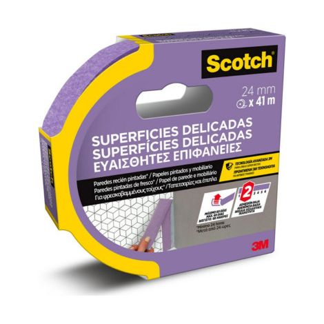 ROLLO CINTA ADHESIVA DE ENMASCARAR PINTOR SUPERFICIES DELICADAS 24MM X 41M SCOTCH 7100324370