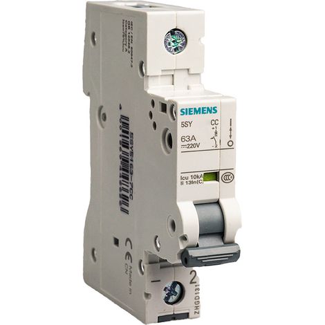 Siemens residual current circuit breaker, model 5SY6106-7CC, 5SY series, air circuit breaker (1/4)