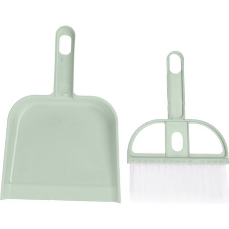 Ensemble Balai et Pelle à Poussière Mini Plastique Vert pour Bureau, 2 Pièces (1/5)