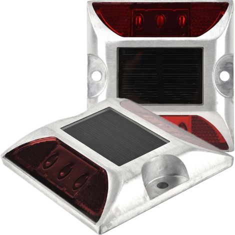 Led lumineux solaire pour bornes de stationnement, lot de 2, aluminium avec 6 LED IP68 (1/5)