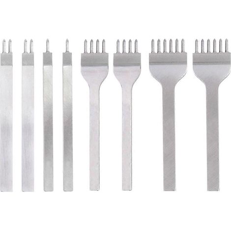 Kit de poinçonnage à griffes à faire soi-même, comprenant 8 outils en métal, argent (1/5)