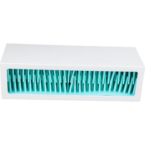 Boîte de rangement en silicone pour pinceaux de maquillage, boîte de rangement pour cosmétiques, présentoir à rouges à lèvres et maquillage en silicone, blanc et bleu. (1/5)