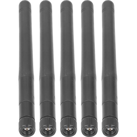 Kit de 5 antennes WiFi 2.4 GHz étanches pliables omnidirectionnelles avec connecteurs SMA mâle pour réseau domestique (1/5)