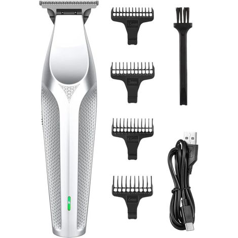 Cortapelos eléctrico inalámbrico recargable de precisión para hombre, ideal para viajes, acampadas, negocios, peluquerías domésticas, baños, principiantes y profesionales. (1/5)