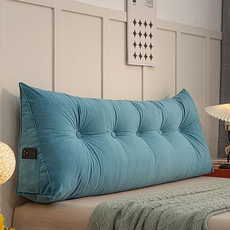Grand oreiller de tête de lit en forme de coin pour un soutien et un positionnement optimaux dans le lit - idéal pour la lecture-AquaForge