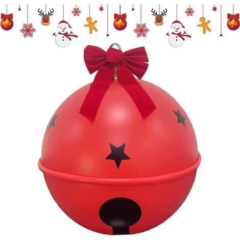 Boules De Noël Gonflables Cloche De 58 Cm avec Noeud Boules De Noël Géantes Gonflables Pour Extérieur Pour L'Extérieur, Le Jardin, Le Porche, La Pelouse, L', La Fête, Le Bureau, (1/5)