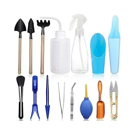 Kit de 15 outils de repiquage pour plantes succulentes, mini outillage de jardinage avec pince à planter, idéal pour semis et rempotage en pot. (1/5)