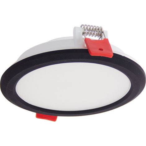 Xanlite – Downlight rond – Spot LED extra plat encastrable – 6W/800 lumens – CCT 3000K/4000K/6500K – IP44 – Blanc/Noir – Pour espaces humides (1/5)