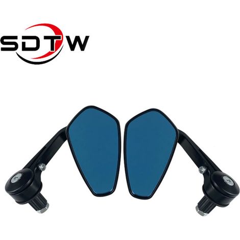 Motorcycle and electric vehicle rearview mirrors, handlebar folding mirrors, handlebar cover, end caps, rearview mirrors, rotatable blue mirrors (1/5)