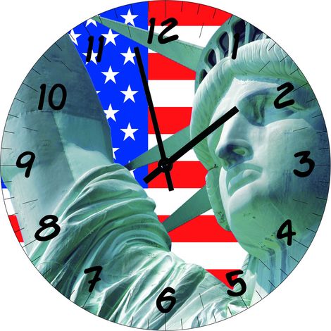 Horloge en verre statue de la liberté 29 cm (1/2)
