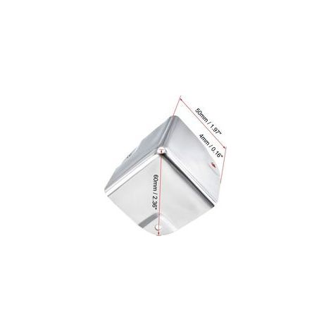 Protections d'angle en métal pour boîtes, protections de bords de 50 x 50 x 50 mm, couleur argentée, lot de 4 pièces, pour coins de tables et de bureaux. (1/2)