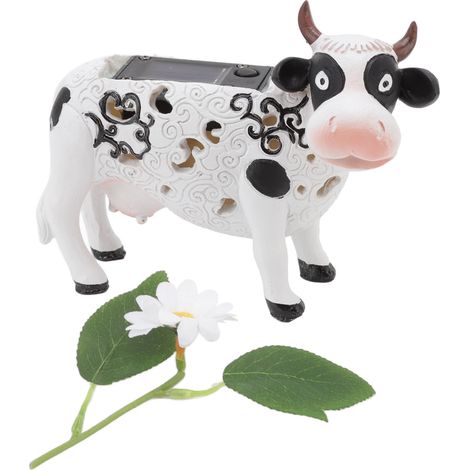 Daisy Cow Lumière Solaire Animal LED Changeant de Couleur Statue Décorative pour Jardin Patio Allée (1/5)