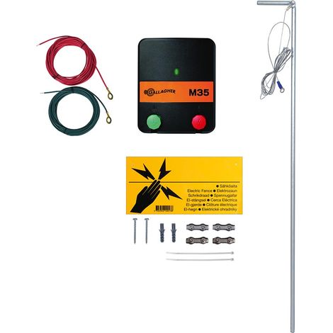Kit recinzioni elettriche Starter Kit con elettrificatore Gallagher M35 da 230V per piccoli animali