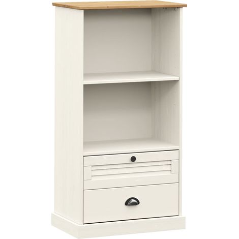 vidaXL Libreria VIGO 60x35x114,5 cm in Legno Massello di Pino Bianco (1/5)