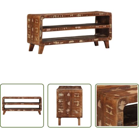 vidaXL Bois de récupération - Meuble TV 105x46x32 cm Bois massif de récupération (1/5)