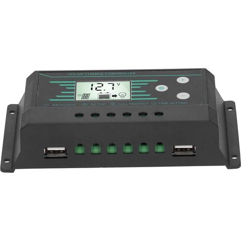 Solarmodul-Laderegler PWM Dual-USB LCD-Display 30A 12V/24V für Lampz10 (1/5)