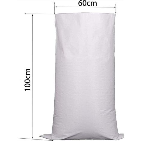 10 Pièces Sac à Gravats Ou Les Déchets de Jardin Sacs Tissés Blanc 60x100 cm,Sac Gravat de Grande Capacité,pour La Logistique Et Le Transport MNS (1/4)