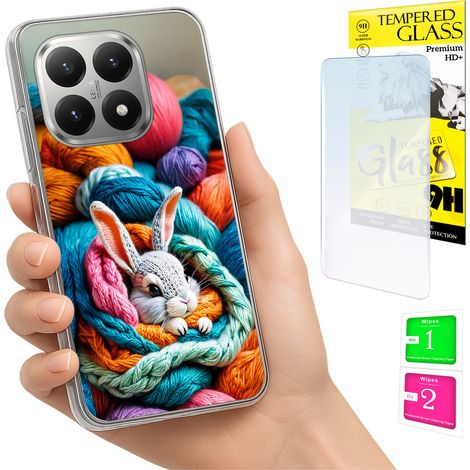 Funda para Xiaomi 15T con foto, cubierta trasera con diseño de conejo y cristal 9H. (1/5)
