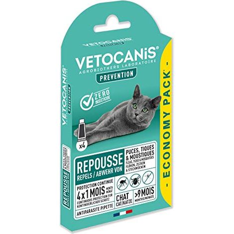 Antiparassitario - VETOCANIS - Pipette Antiflea Antitick Antimosche Repellenti per Gatto (1/4)
