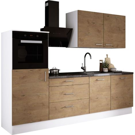 Set da cucina: Bianco Opaco / Rovere Lancelot, P: l: 250 cm, h: 220 cm, p: 60 cm (1/4)