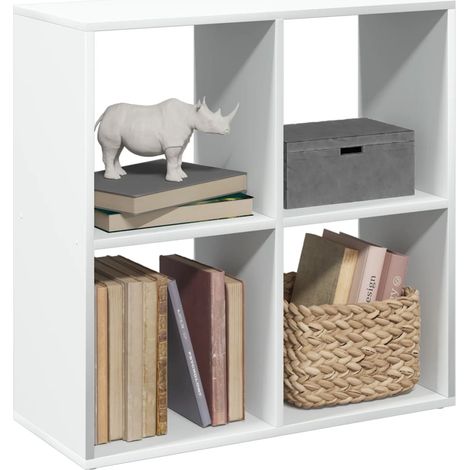 Raumteiler Bücherregal Weiß 69,5 x 29 x 69,5 cm Holzwerkstoff