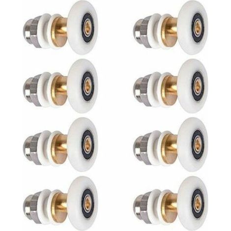 8 rotelle per porta scorrevole della doccia, bagno, 19 mm, superiore e inferiore