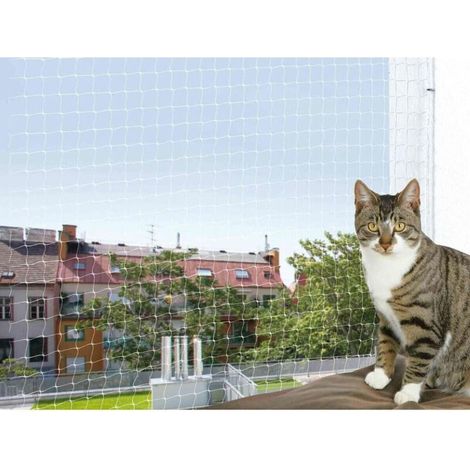 Filet de Protection Transparent pour Chat, 4 × 3 m