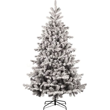 Albero di Natale Artificiale Floccato Effetto Realistico Innevato 180 cm 628 Rami Montaggio a Ombrello Effetto Neve (1/2)