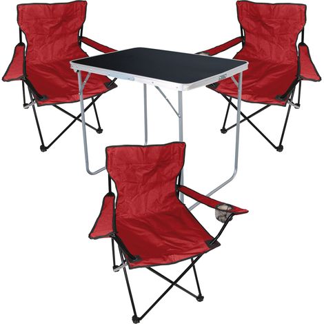 4-tlg Campingsessel rot + Campingtisch-MMC330871B+3xMPO2455 (1/5)
