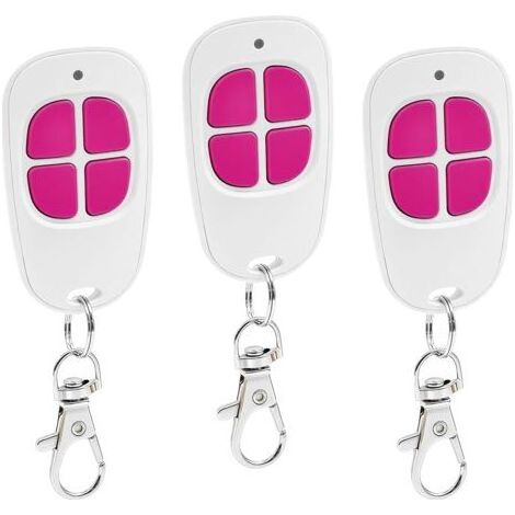 Lot de 3 - Télécommande Portail - Télécommande Garage - 4 Canaux Rolling Code 433MHz Pour Moteurs AAM Compatible Extérieur Noir (1/5)