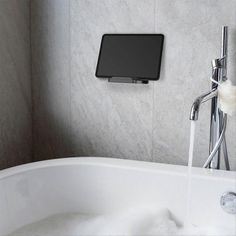 Universelle Wandhalterung für Handys, Tablets und E-Reader, verstellbarer Winkel, ideal zum Serien schauen und Lernen (schwarz). (1/5)
