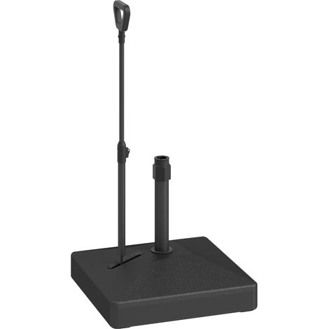 Pied de parasol lestable jusqu'à 55 kg, avec roulettes, poignée carrée, support et poids pour parasols Ø 35/38/48 mm, pour balcon, terrasse, jardin, noir (1/5)