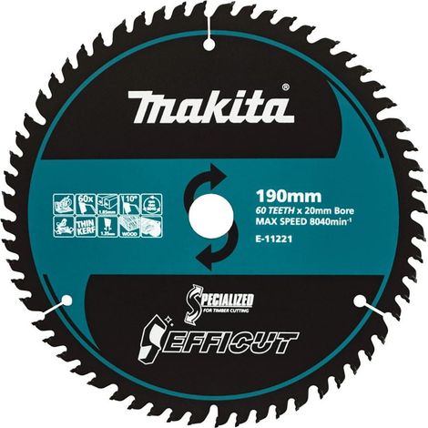 Makita EFFICUT Lama di sega in carburo Ø 190 mm 60 denti