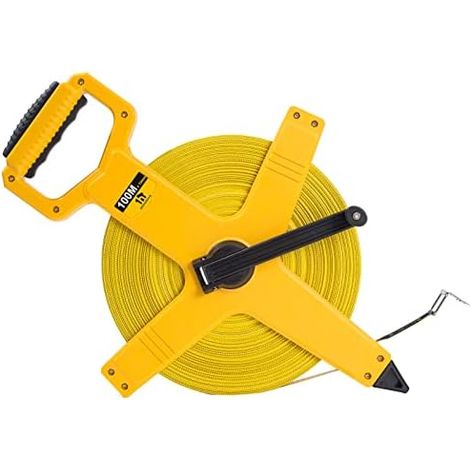 Mètre ruban en fibre de verre à bobine ouverte, échelle métrique pour ingénieur, extérieur, terrain athlétique, coque en ABS résistant aux chocs (100 m) (1/4)